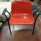 Silla comedor roja con brazos